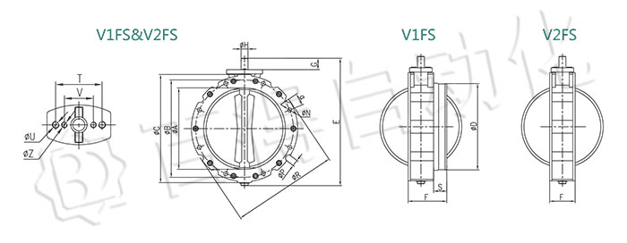 氣動粉體蝶閥外形尺寸